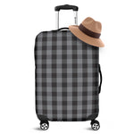 Grey And Black Check Pattern Print Luggage Cover
