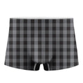 Grey And Black Check Pattern Print Men's Boxer Briefs