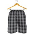 Grey And Black Check Pattern Print Men's Shorts