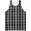 Grey And Black Check Pattern Print Men's Tank Top