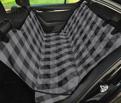 Grey And Black Check Pattern Print Pet Car Back Seat Cover