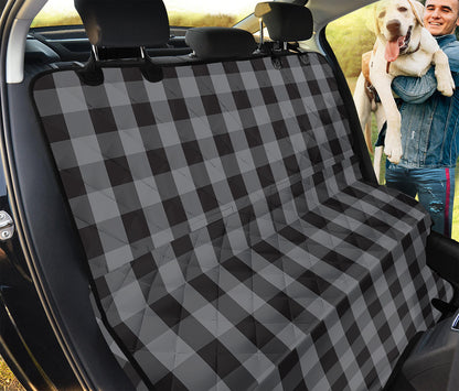Grey And Black Check Pattern Print Pet Car Back Seat Cover