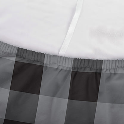 Grey And Black Check Pattern Print Sofa Cover