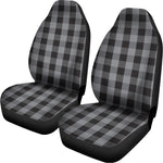 Grey And Black Check Pattern Print Universal Fit Car Seat Covers
