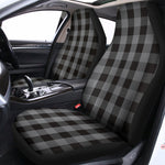 Grey And Black Check Pattern Print Universal Fit Car Seat Covers