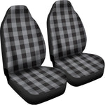 Grey And Black Check Pattern Print Universal Fit Car Seat Covers