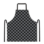 Grey And Black Checkered Pattern Print Apron