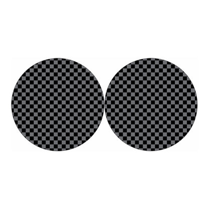 Grey And Black Checkered Pattern Print Car Coasters