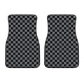 Grey And Black Checkered Pattern Print Front Car Floor Mats