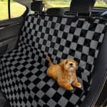 Grey And Black Checkered Pattern Print Pet Car Back Seat Cover