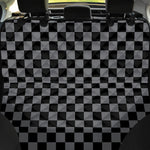 Grey And Black Checkered Pattern Print Pet Car Back Seat Cover