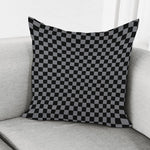 Grey And Black Checkered Pattern Print Pillow Cover