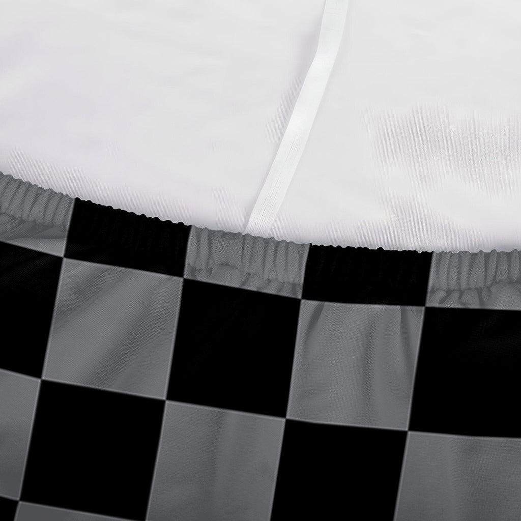 Grey And Black Checkered Pattern Print Sofa Cover