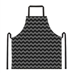 Grey And Black Chevron Pattern Print Apron