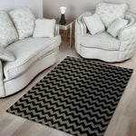 Grey And Black Chevron Pattern Print Area Rug