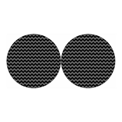 Grey And Black Chevron Pattern Print Car Coasters