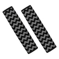 Grey And Black Chevron Pattern Print Car Seat Belt Covers