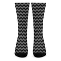 Grey And Black Chevron Pattern Print Crew Socks