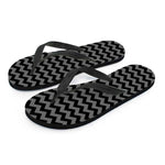 Grey And Black Chevron Pattern Print Flip Flops