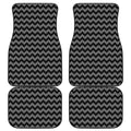 Grey And Black Chevron Pattern Print Front and Back Car Floor Mats