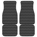 Grey And Black Chevron Pattern Print Front and Back Car Floor Mats