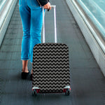Grey And Black Chevron Pattern Print Luggage Cover