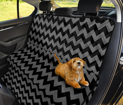 Grey And Black Chevron Pattern Print Pet Car Back Seat Cover