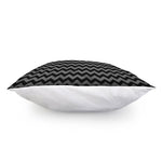 Grey And Black Chevron Pattern Print Pillow Cover