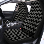 Grey And Black Chevron Pattern Print Universal Fit Car Seat Covers