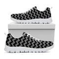 Grey And Black Chevron Pattern Print White Running Shoes