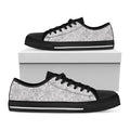 Grey And Black Mystical Wiccan Print Black Low Top Sneakers
