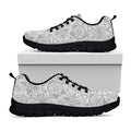 Grey And Black Mystical Wiccan Print Black Running Shoes