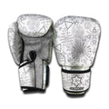 Grey And Black Mystical Wiccan Print Boxing Gloves