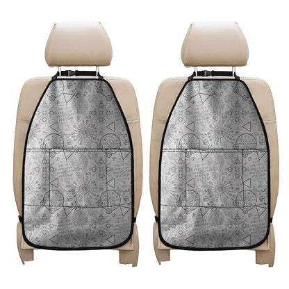 Grey And Black Mystical Wiccan Print Car Seat Organizers