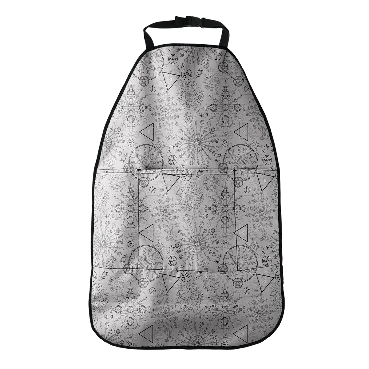 Grey And Black Mystical Wiccan Print Car Seat Organizers