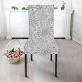 Grey And Black Mystical Wiccan Print Dining Chair Slipcover
