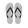 Grey And Black Mystical Wiccan Print Flip Flops