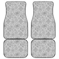 Grey And Black Mystical Wiccan Print Front and Back Car Floor Mats