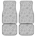 Grey And Black Mystical Wiccan Print Front and Back Car Floor Mats
