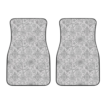 Grey And Black Mystical Wiccan Print Front Car Floor Mats