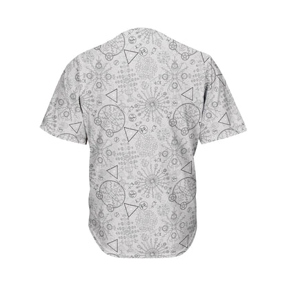Grey And Black Mystical Wiccan Print Men's Baseball Jersey