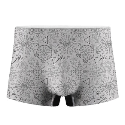 Grey And Black Mystical Wiccan Print Men's Boxer Briefs