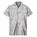Grey And Black Mystical Wiccan Print Men's Short Sleeve Shirt