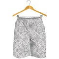 Grey And Black Mystical Wiccan Print Men's Shorts