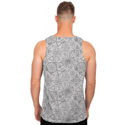 Grey And Black Mystical Wiccan Print Men's Tank Top