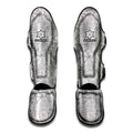 Grey And Black Mystical Wiccan Print Muay Thai Shin Guards