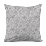 Grey And Black Mystical Wiccan Print Pillow Cover