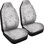 Grey And Black Mystical Wiccan Print Universal Fit Car Seat Covers