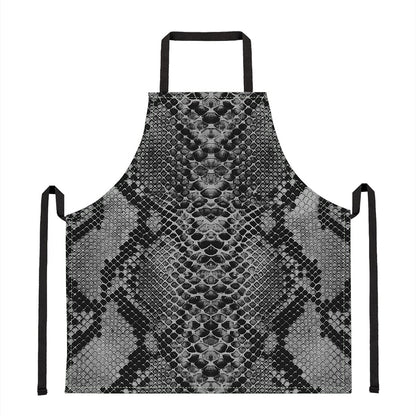 Grey And Black Snakeskin Print Apron