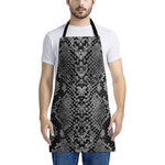 Grey And Black Snakeskin Print Apron